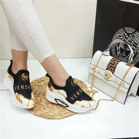 sneakers pelle versace|versace shoes for women.